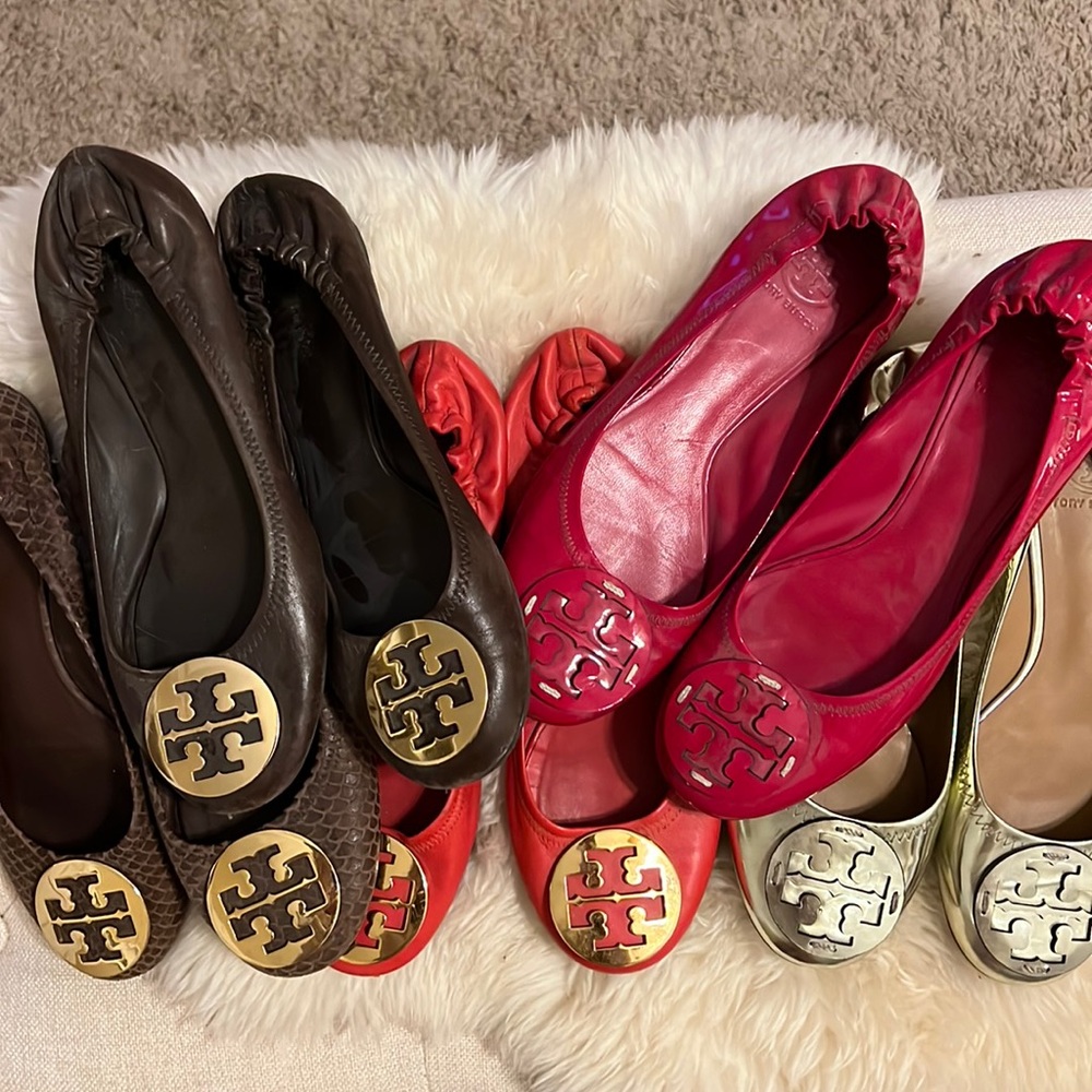 5 PAIRS of Tory Burch flats!